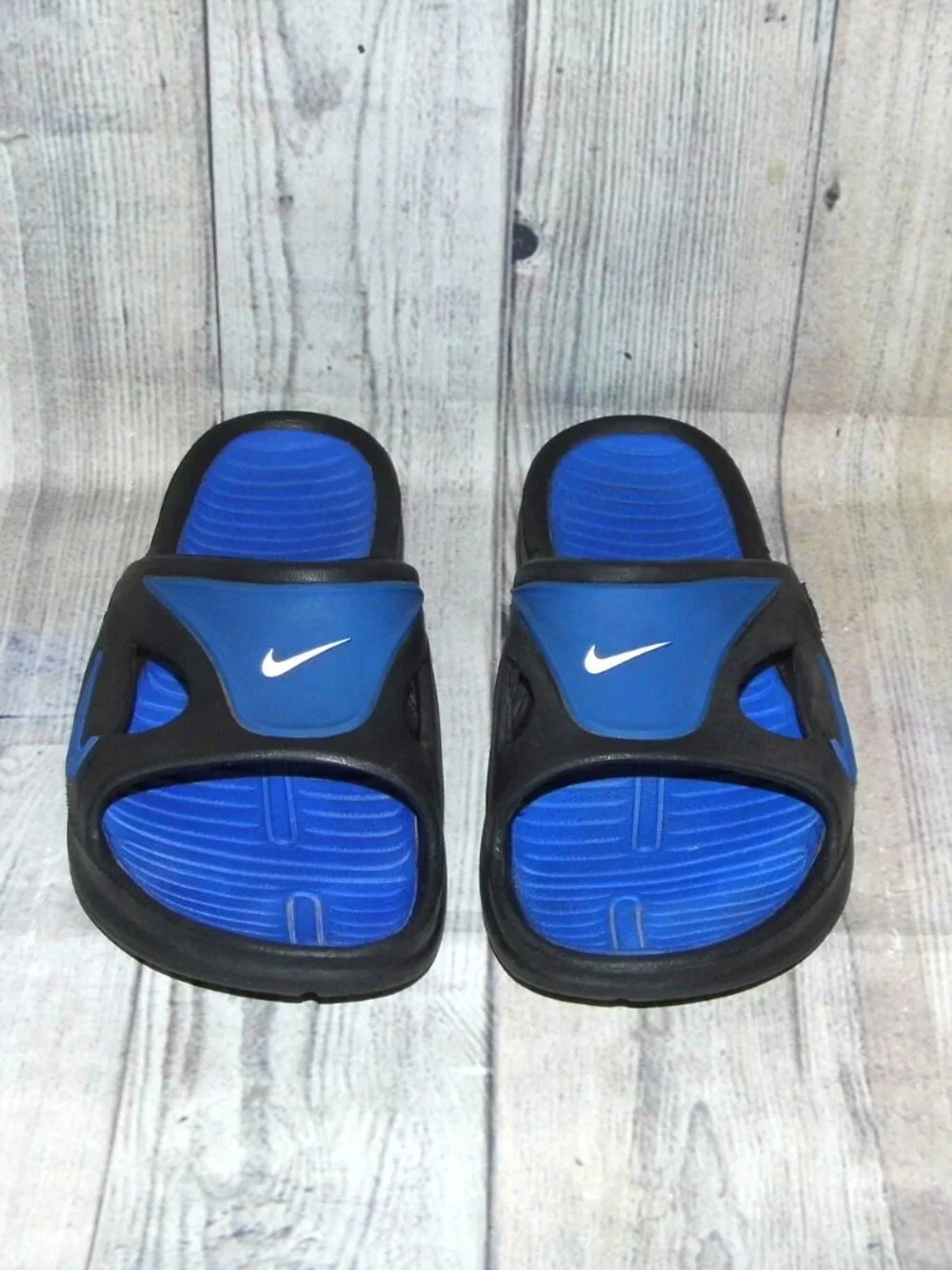 NIKE Y2K First String Black/Blue Slide Sandals Mens Size 11